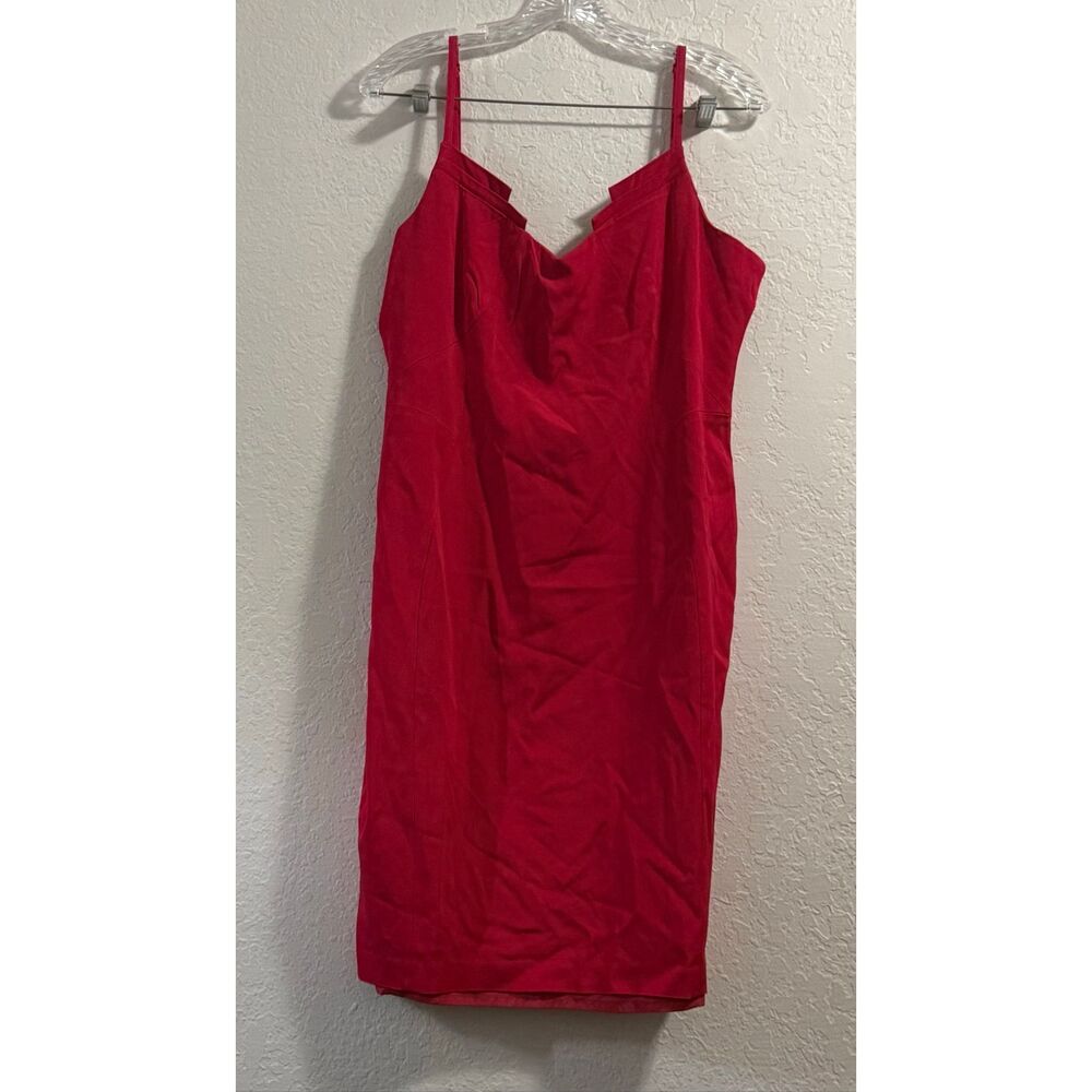 COAST RASPBERRY RED STRAPPY PENCIL DRESS SIZE 14 bodycon